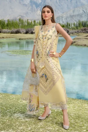 Crimson Lawn - A French Brunch - Sunflower Yellow