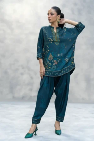 Zainab Chottani Zahra Winter Edit - Teal Turnt