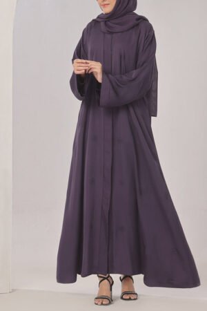 Purple Stone Work Nida Abaya - 0116-C-1022
