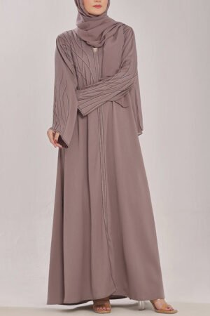 Stone Work Zoom Light Lavender Abaya - 0116-C-1023