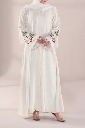 Graceful Leaf Embroidery Abaya | 0116-E-1111