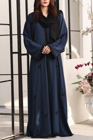 Front Open Handwork Abaya Teal Cascade 0116-J-776