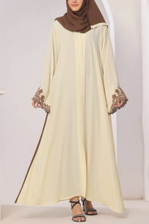 Laser Cut Machine Embroidery Abaya - 0116-K-1053