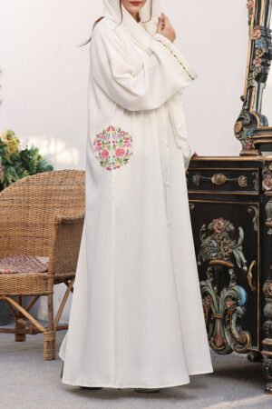 Nida Hand Work Abaya Pearl 0118-J-778