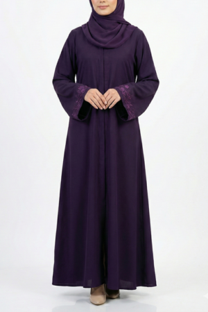 Arabis Purple Embroidered Abaya | 0116-K-A612