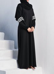 Nida Strip Style Abaya Majestic Midnight 0120-R-715